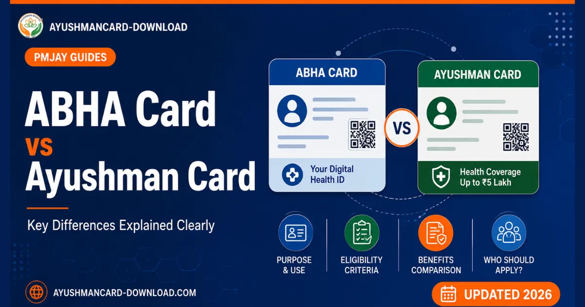 ABHA Card vs Ayushman Card 2026 key differences comparison